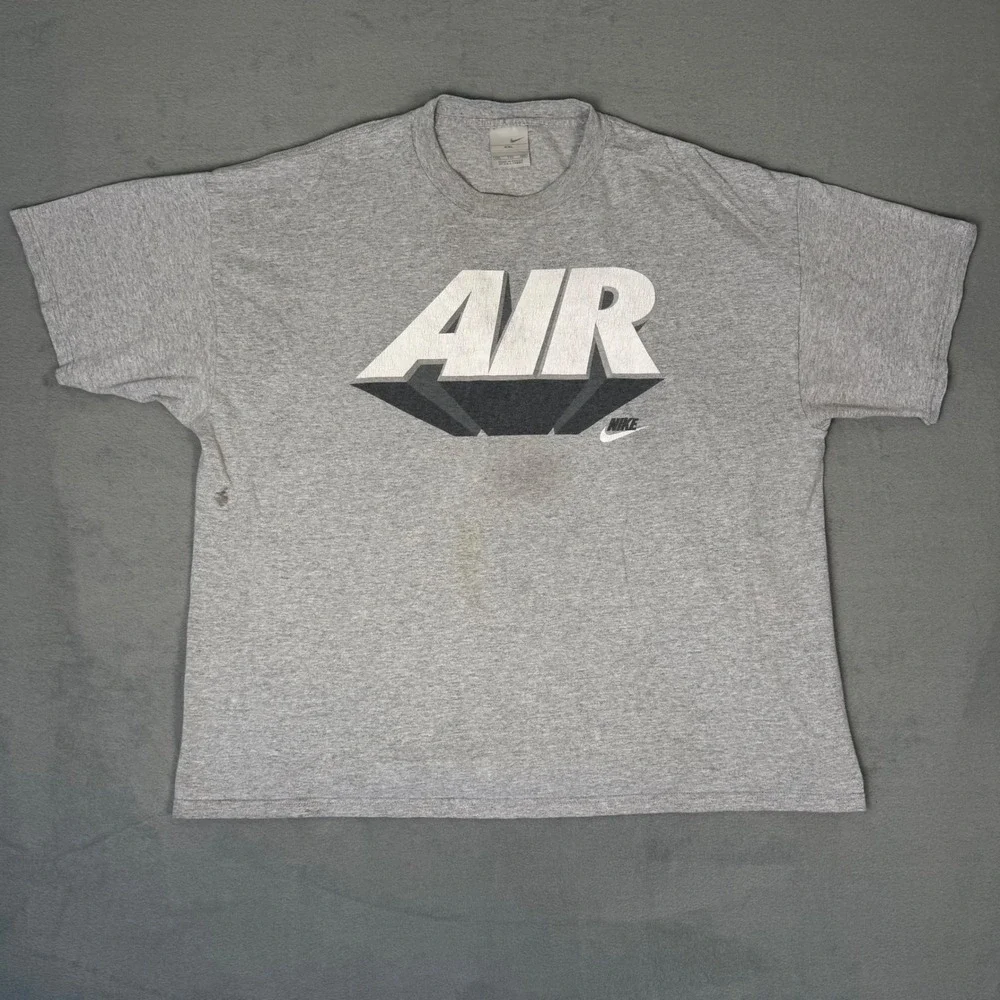 Vintage Nike Air Graphic T-Shirt Mens XXL Grey Short Sleeve Cotton Blend‎ Tee